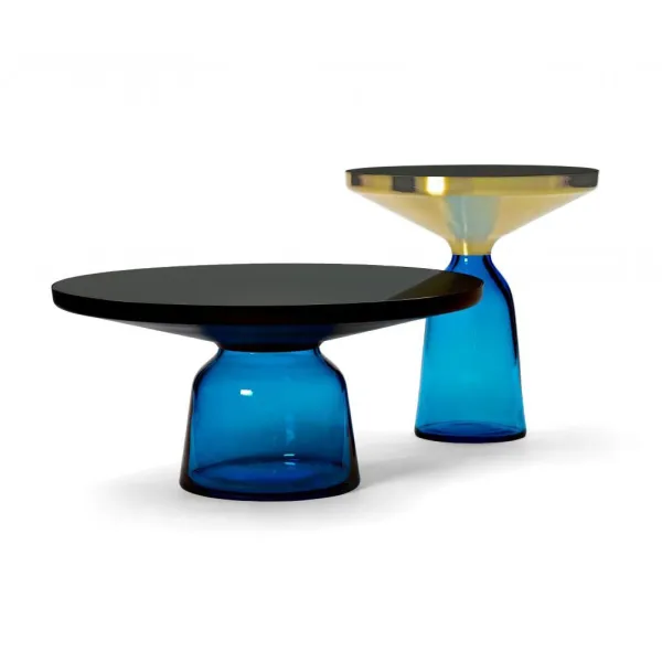 classicon bell coffee table black bell side table brass sapphire blue
