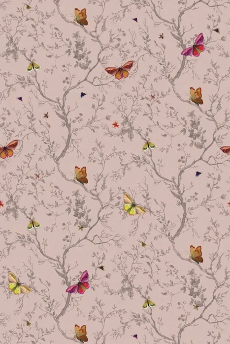 Timorous BeastiesButterflies Wallpaper Dusted Pink